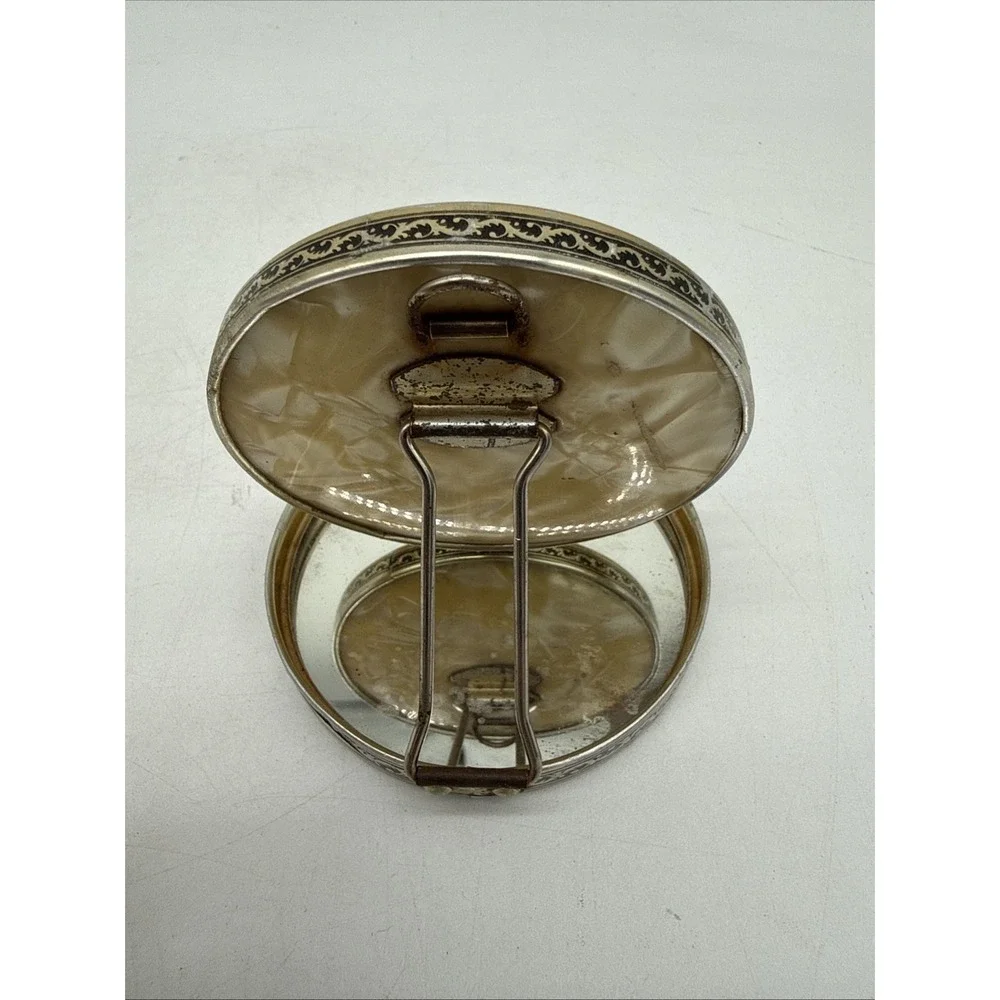 Vintage ZCMI Shell Mother of Pearl Double Sided Compact Mirror